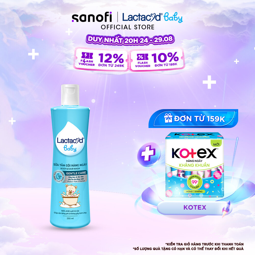 Sữa Tắm Gội Trẻ Em Lactacyd Baby Gentle Care Bảo Vệ Dịu Nhẹ Cho Làn Da Nhạy Cảm 250ml