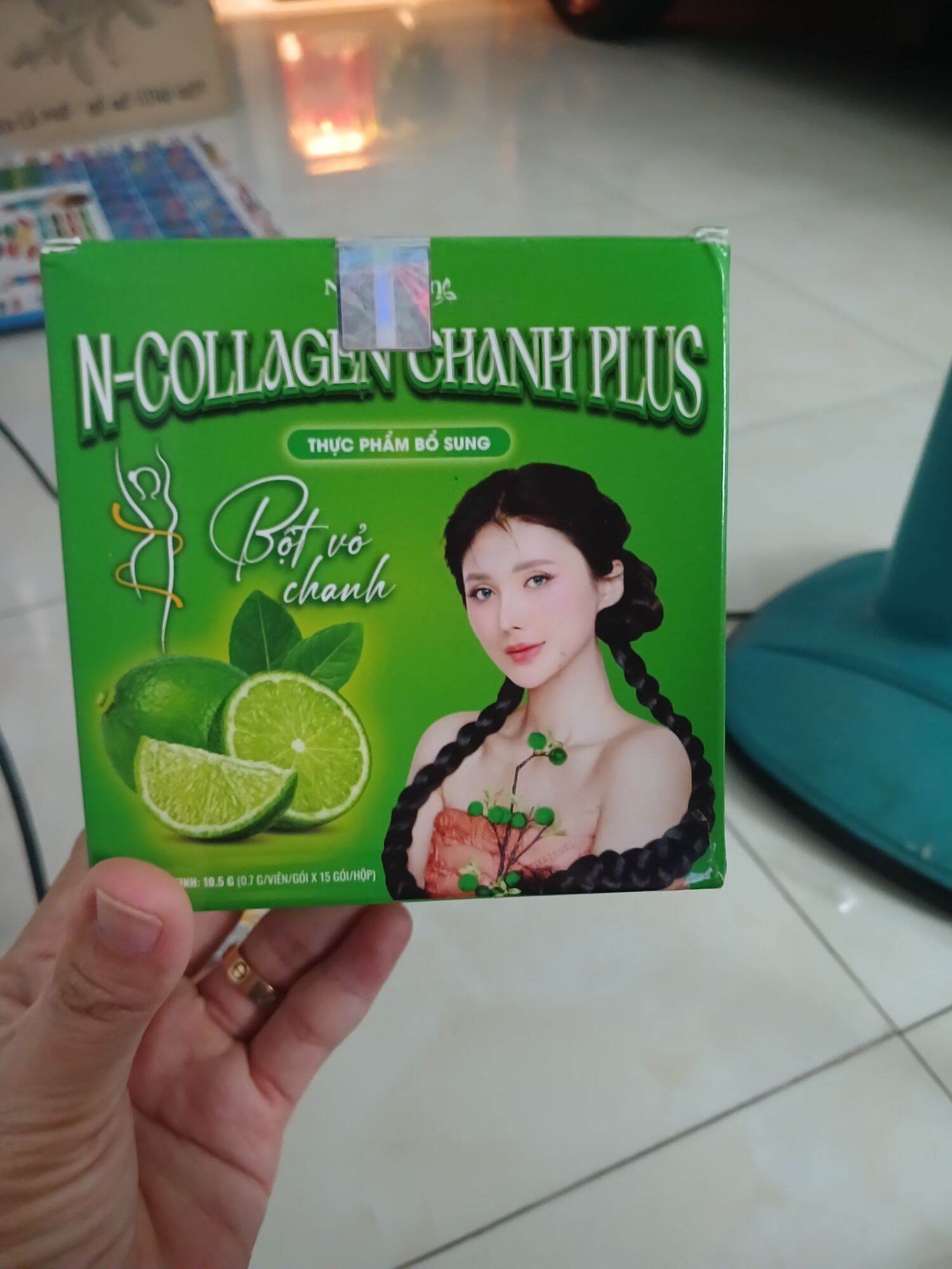 Trà chanh hỗ trợ giảm cân n ccollagen hộp 15 gói chính hãng