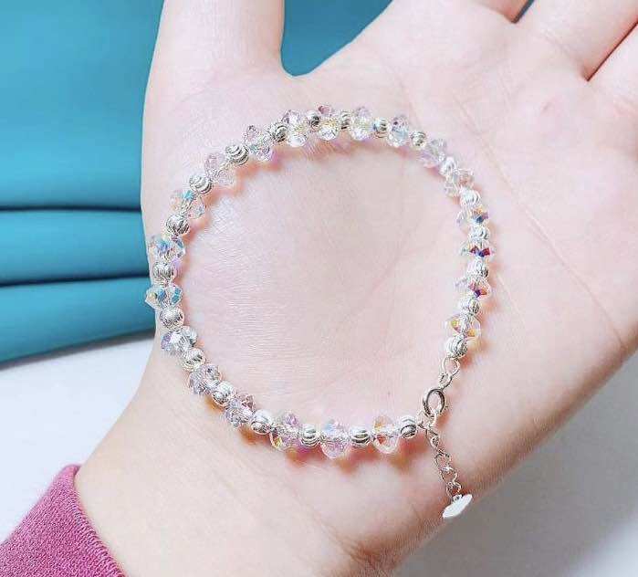 Lắc tay bạc s925 mic đá pha lê lấp lánh cao cấp