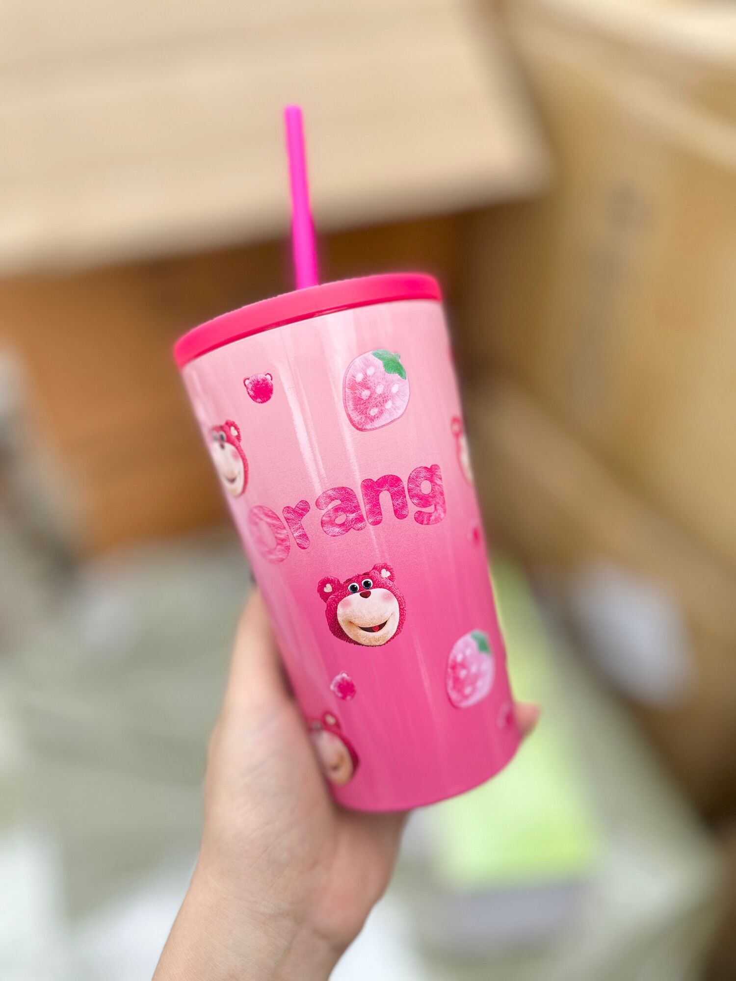 Ly giữ nhiệt gấu dâu losto 500ml