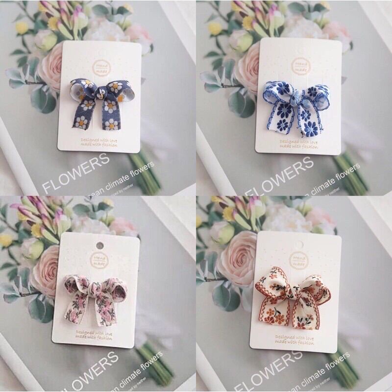 Kẹp tóc nơ vintage cho bé - Nơ cài tóc trẻ em