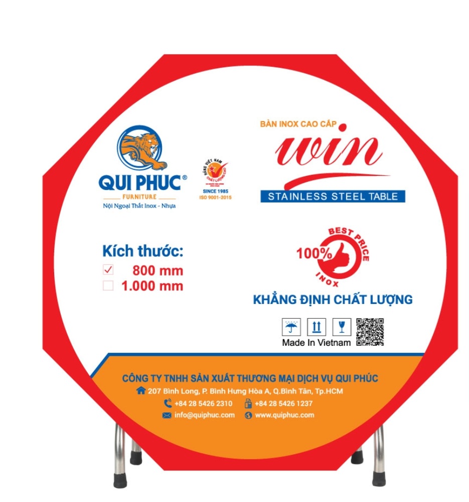 Bàn tròn inox win qui phúc cao cấp