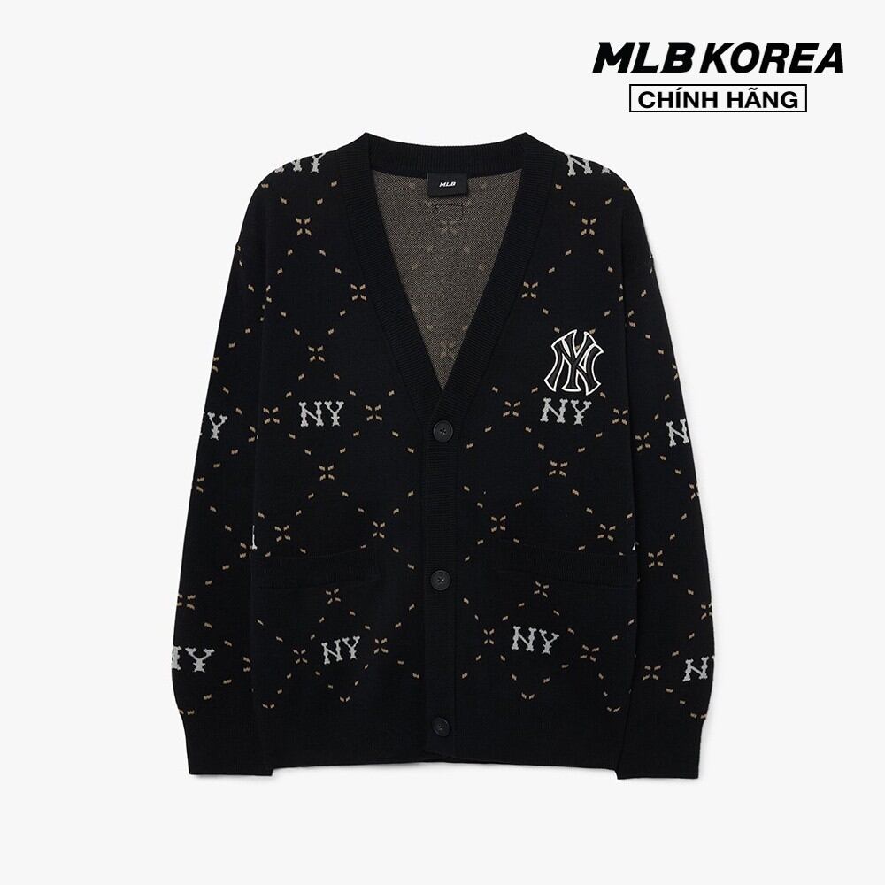 Mlb - áo khoác cardigan unisex tay dài diamond monogram 3akcm0431-50bks