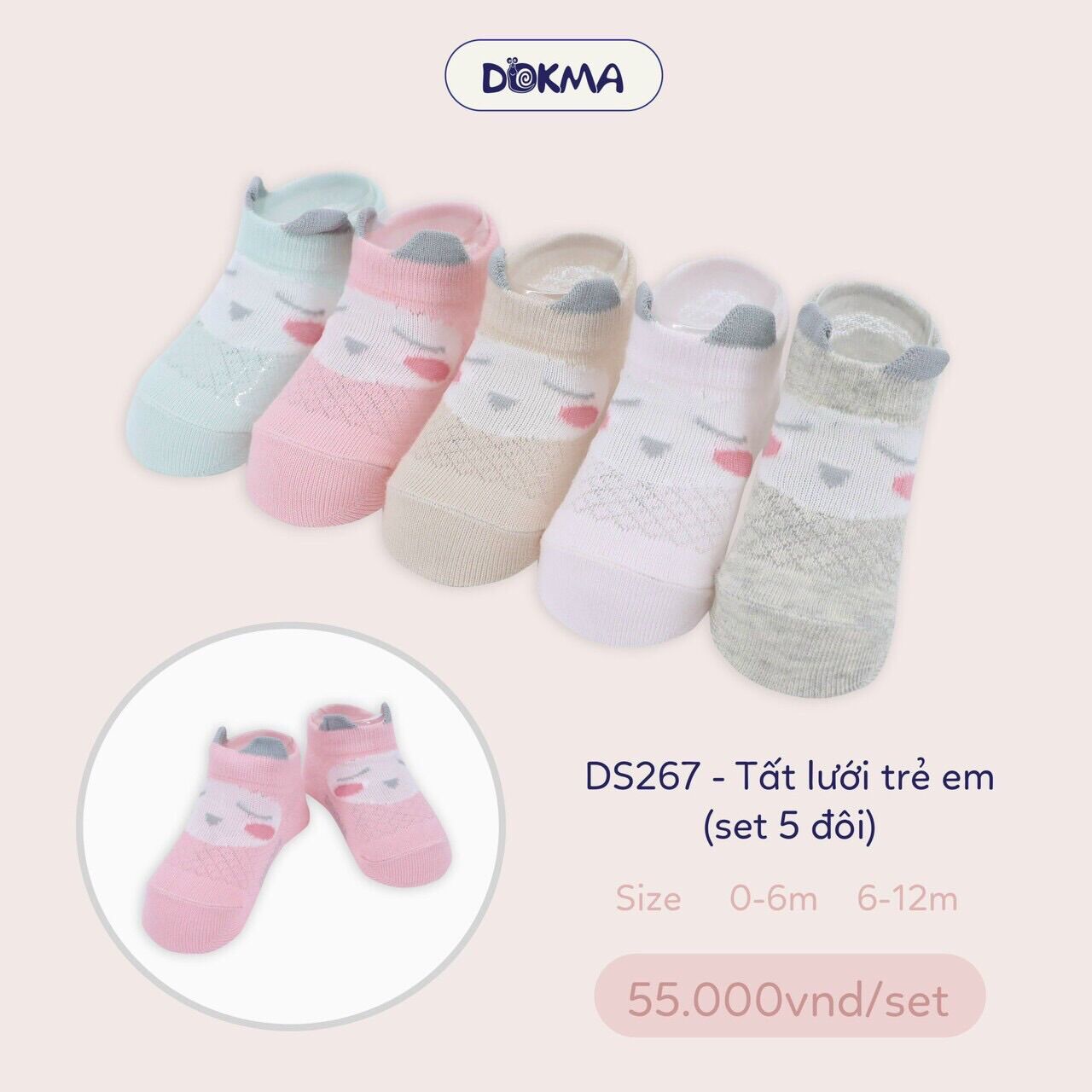 Tất lưới sơ sinh (0-6m, 6-12m)