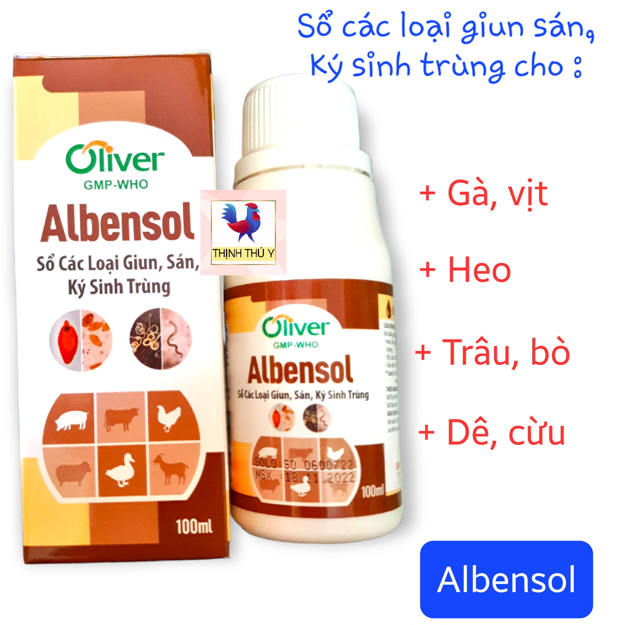 Albensol (100ml) - Dung dịch uống sổ giun sán thế hệ mới cho gà đá, vịt (Albendazole)