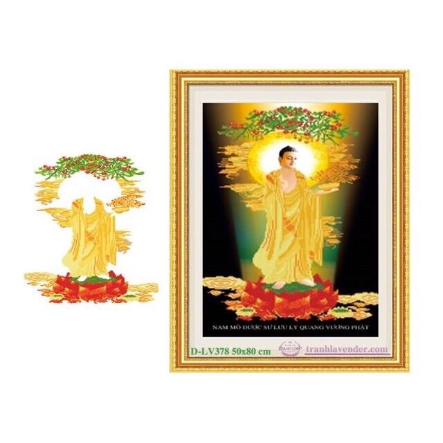 Tranh đính đá phật dược sư lv378 chưa đính đá