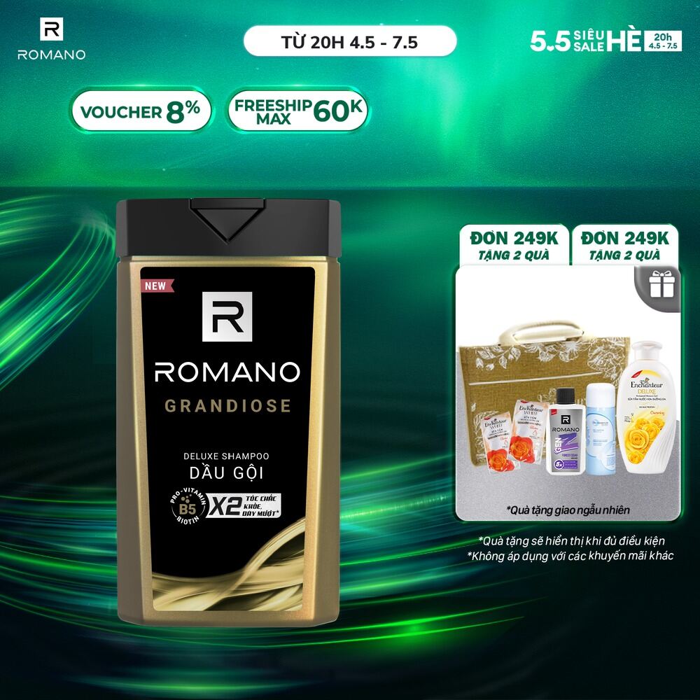 ROMANO DẦU GỘI HƯƠNG NƯỚC HOA GRANDIOSE 180G