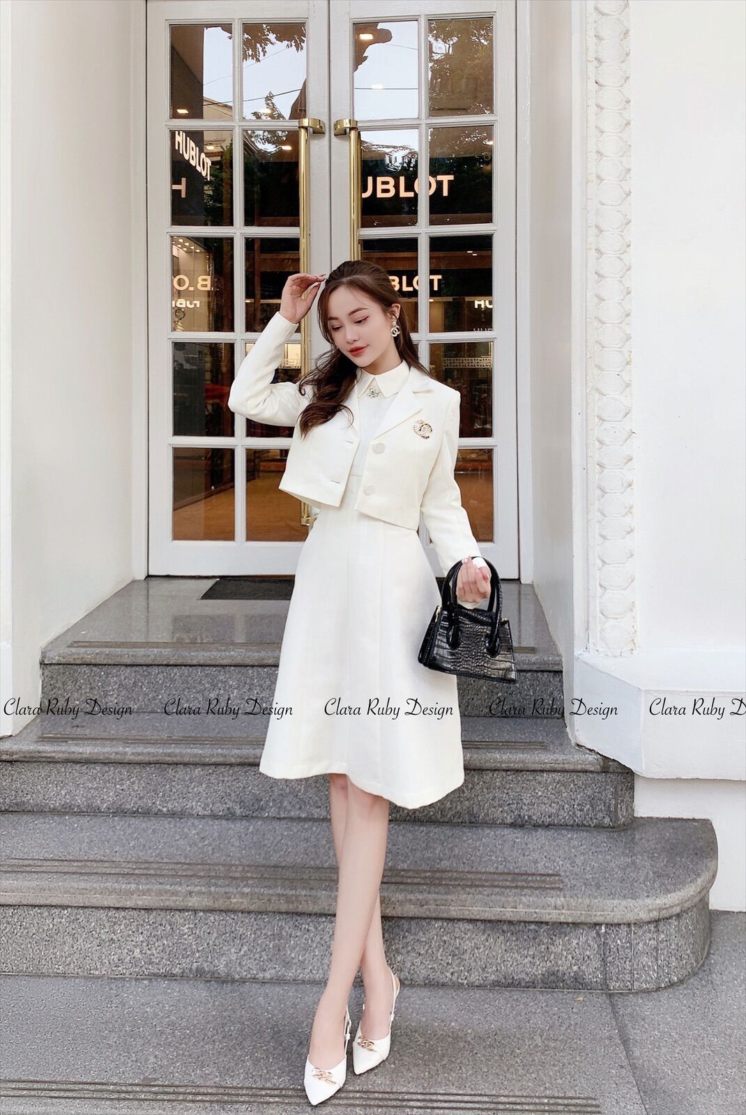 LUNA SET - áo khoác nơ cut out phía lưng