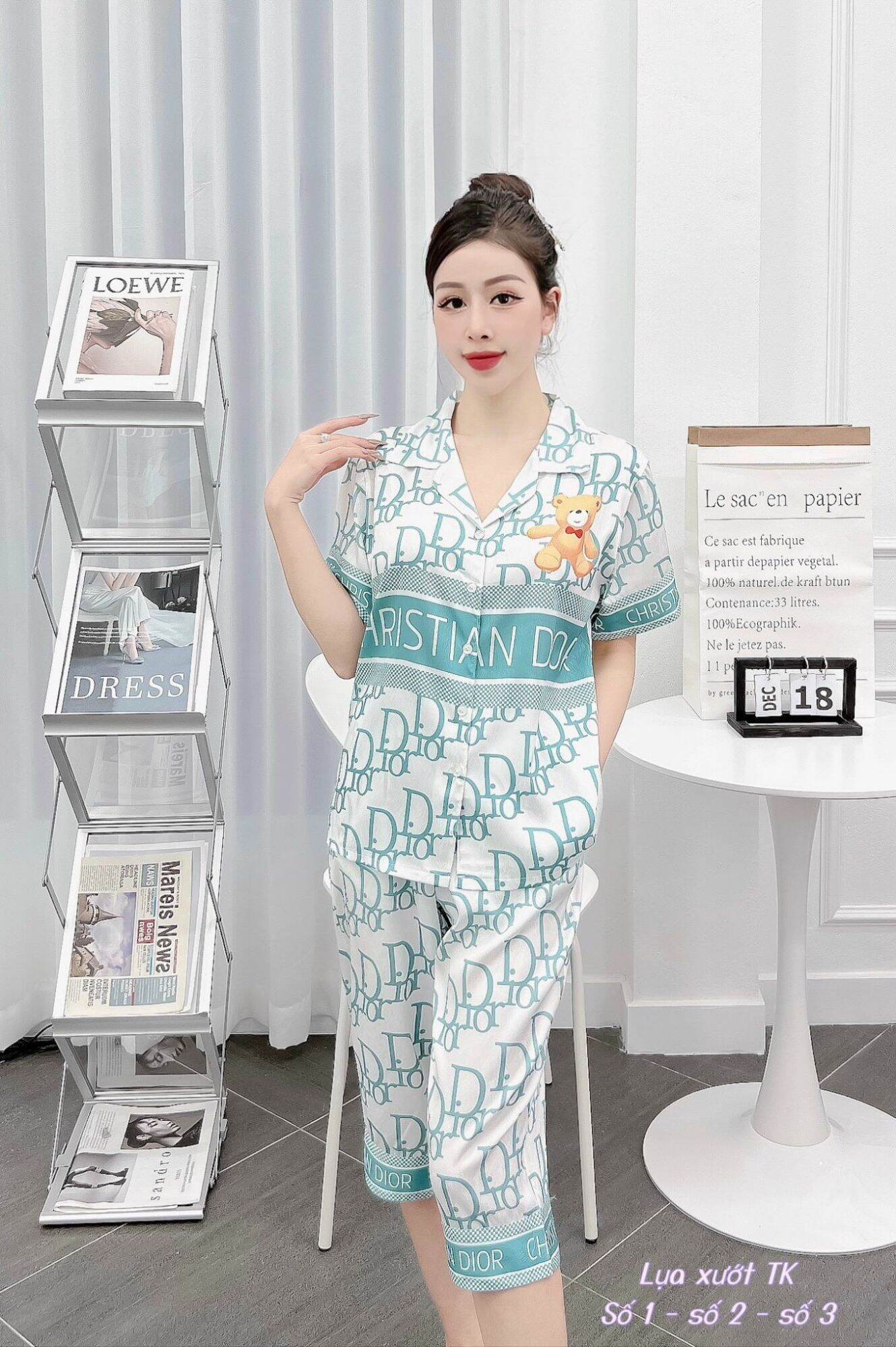 Đồ Bộ Pijama Lửng Lụa Xướt Cao Cấp Hàng Có Size