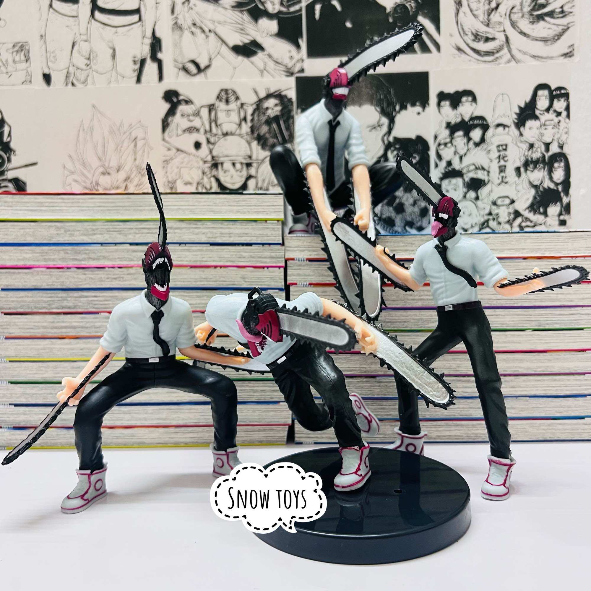 Mô hình Chainsaw man - Nhân vật Chainsaw man - Mô hình Denji Pochita hóa quỷ cưa các tư thế chiến đấu - Cao 13~18cm