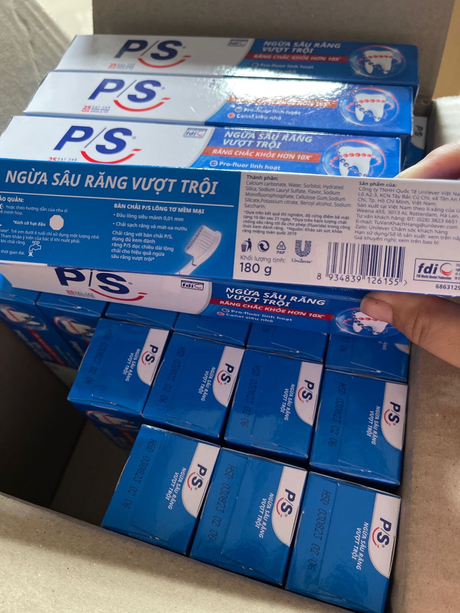 Kem đánh răng P/S Ngừa sâu răng vượt trôi 180g hàng mới tăg kèm
