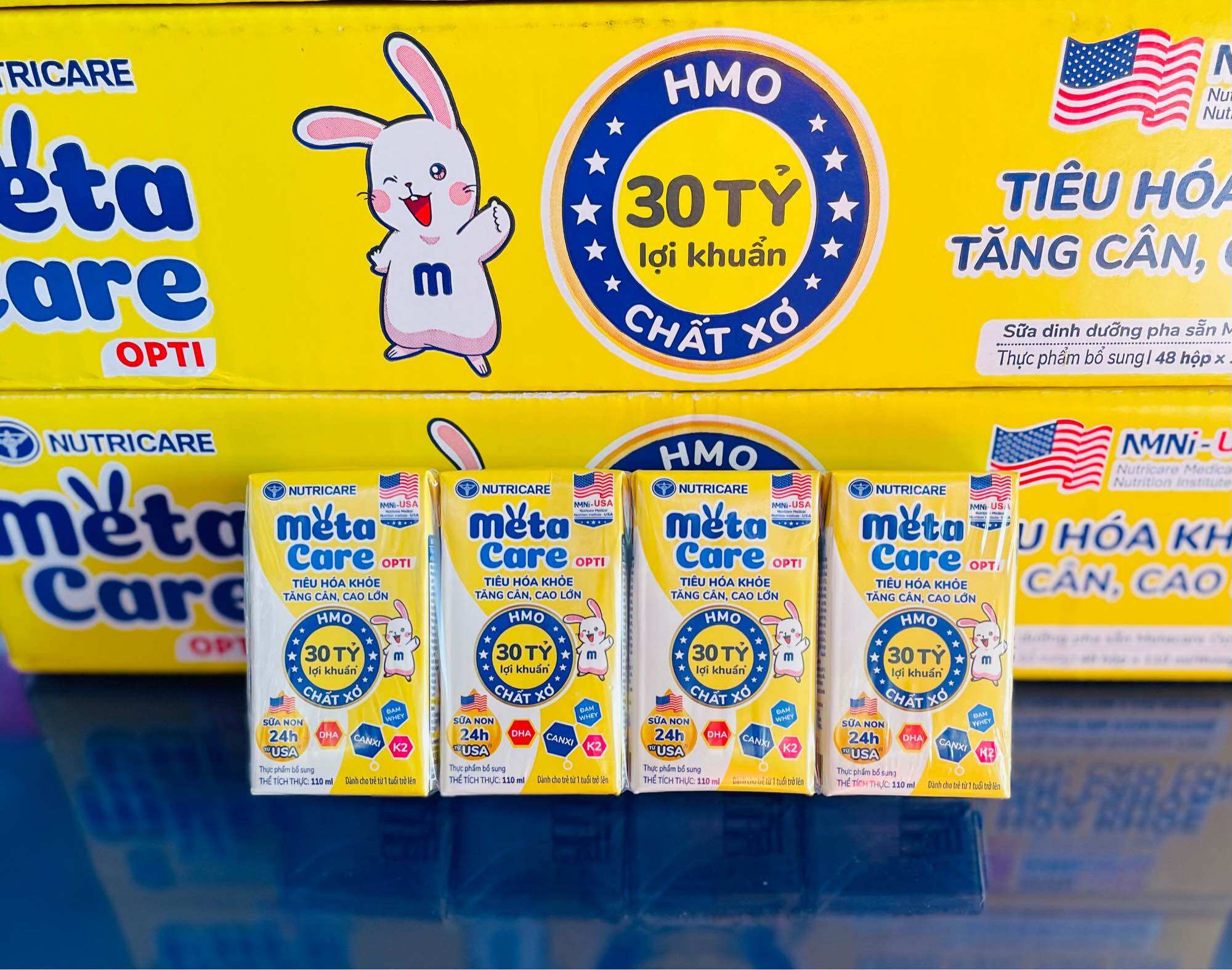 (Date 01/2025) Thùng 48 hộp SBPS Metacare Opti 110ml - Phát triển não bộ cao lớn khoẻ mạnh (110ml x 48 hộp)