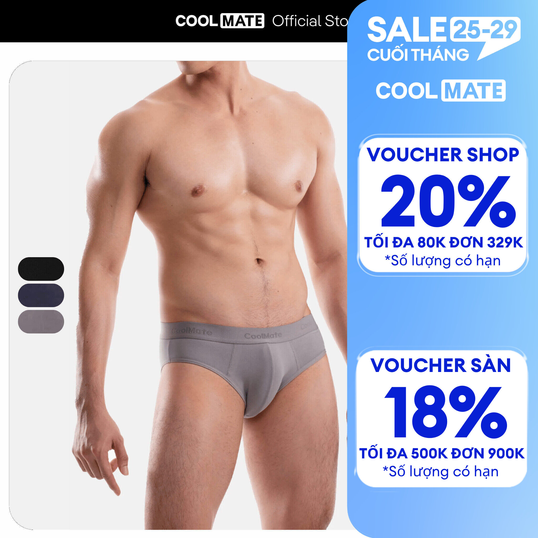 Quần lót tam giác nam Brief Cotton co giãn Coolmate