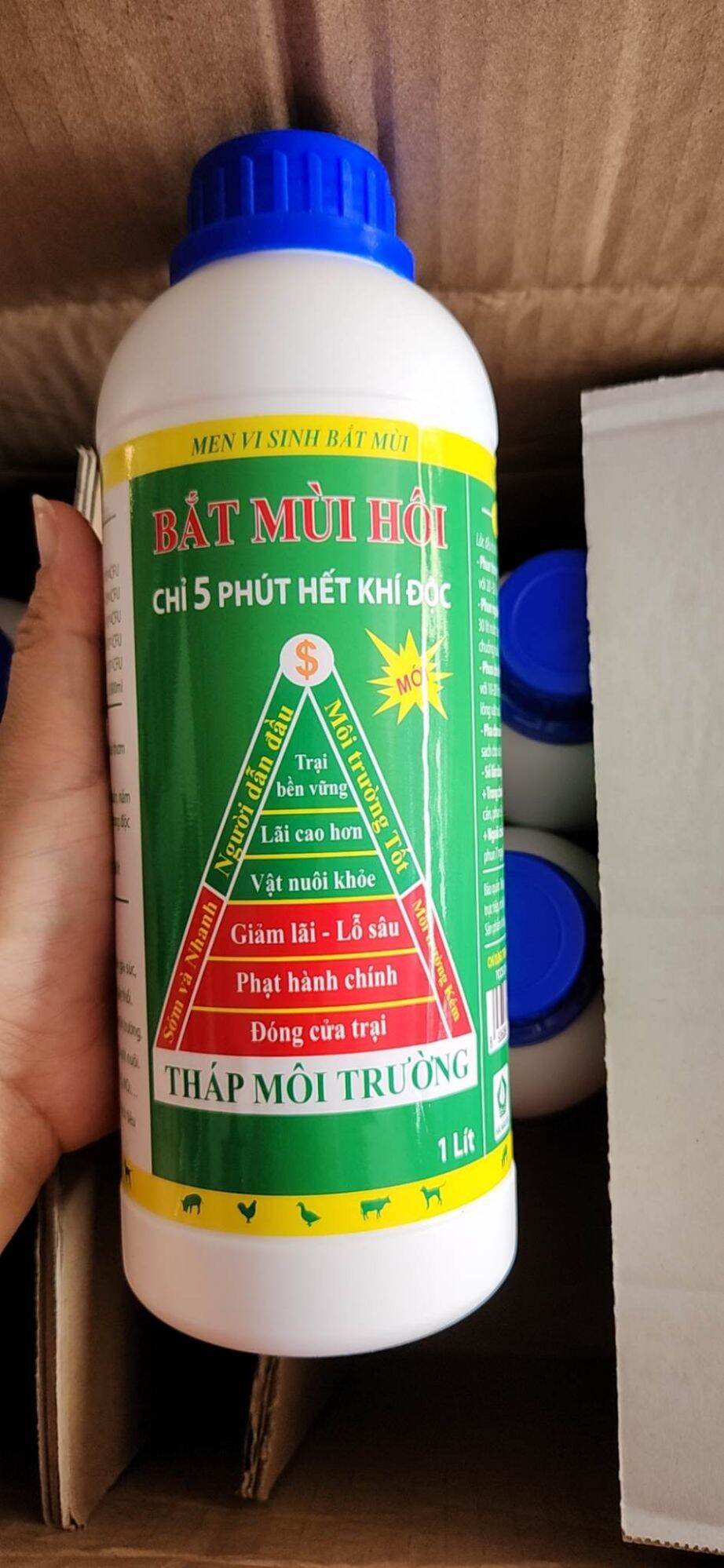 Khử mùi hôi chuồng 1 lít/hộp cho chuồng gà vịt heo dê