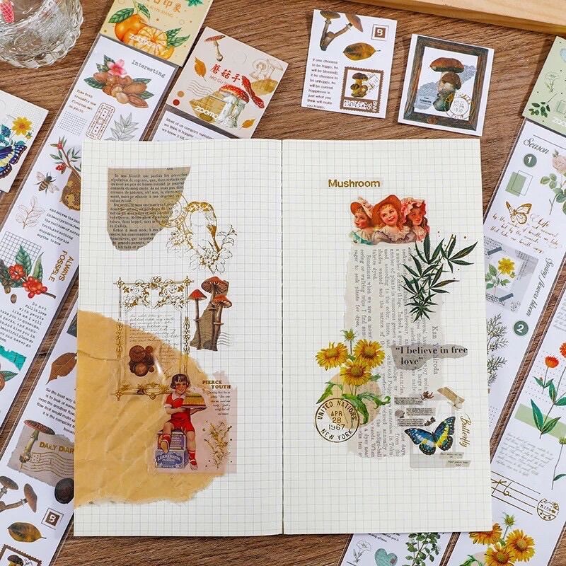 Dây stickers trang trí kiểu cổ điển vintage DIY