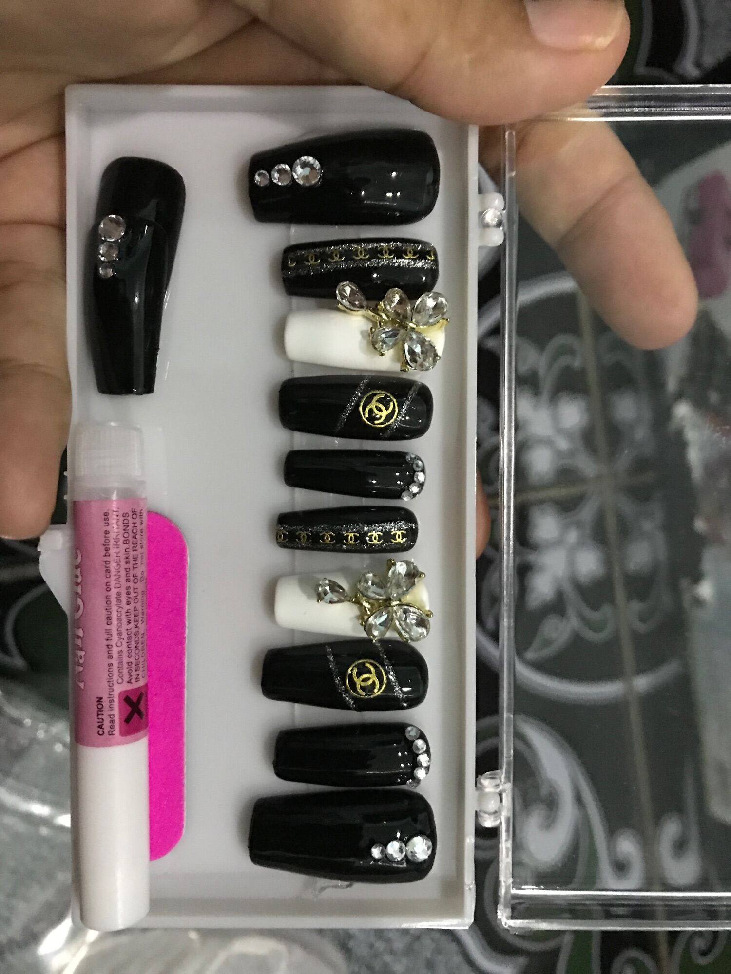 Móng Tay Giả Đính Đá/ Nailbox Thiết Kế D01