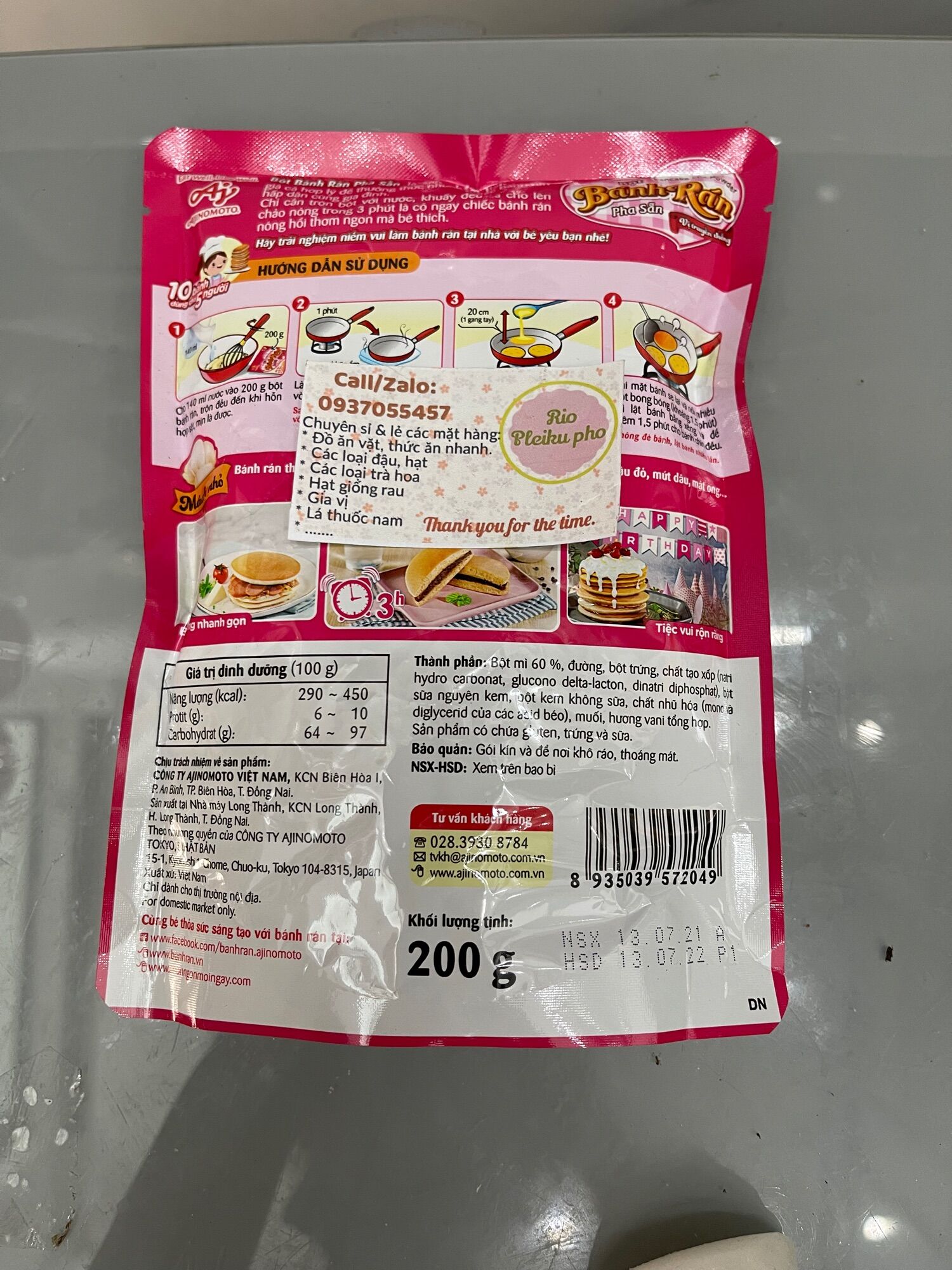 200gr bột bánh rán Đô rê mon