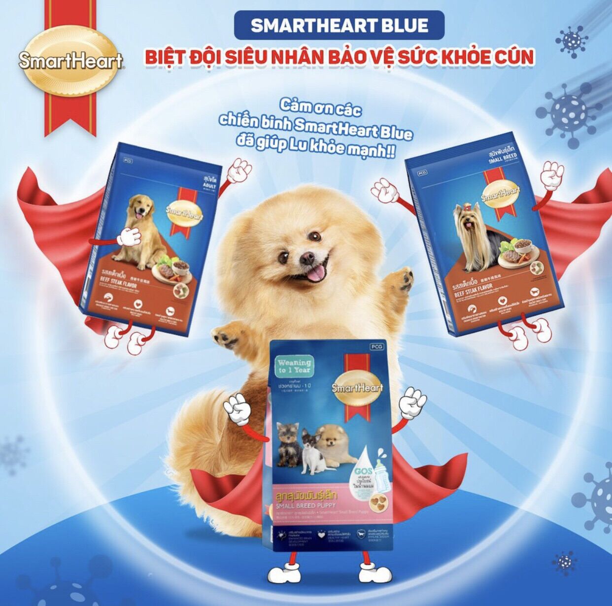 Thức ăn cho chó hạt khô smartheart 400gr