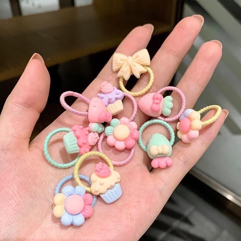 Set of 50 Hair Ties with Many Super Cute Patterns for Babies
