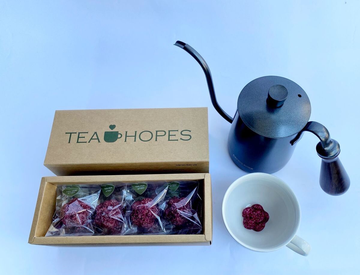 Trà viên hoa Atiso đỏ Hibiscus 8 viên