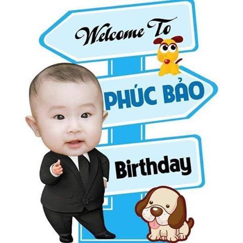Cây welcome trang trí sinh nhật, cây chào mừng để bàn tiệc sinh nhật, thôi nôi, đầy tháng MIỄN PHÍ THIẾT KẾ