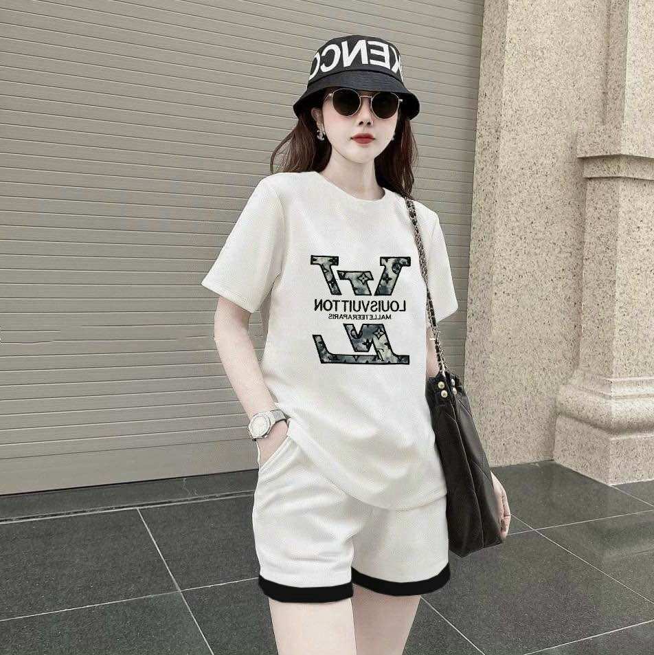 SÉT BỘ SHORT THUN COTTON THÊU L.V CAO CẤP