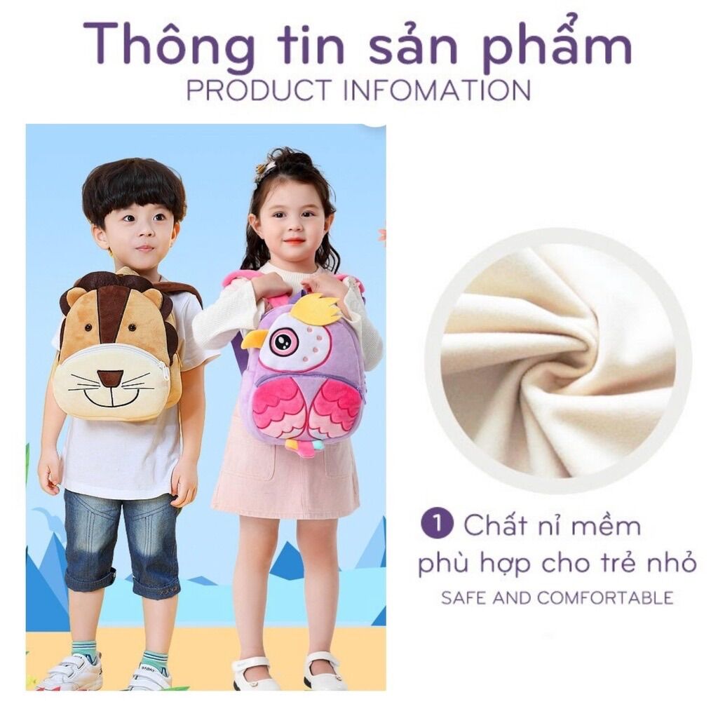 Balo Kakoo hình thú cho bé đi học mầm non