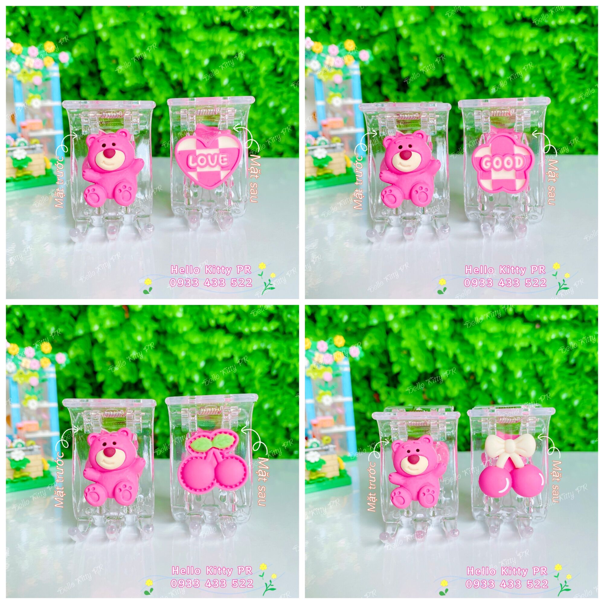 Kẹp càng cua 3 răng - 5 răng gấu dâu Lotso HelloKitty PR