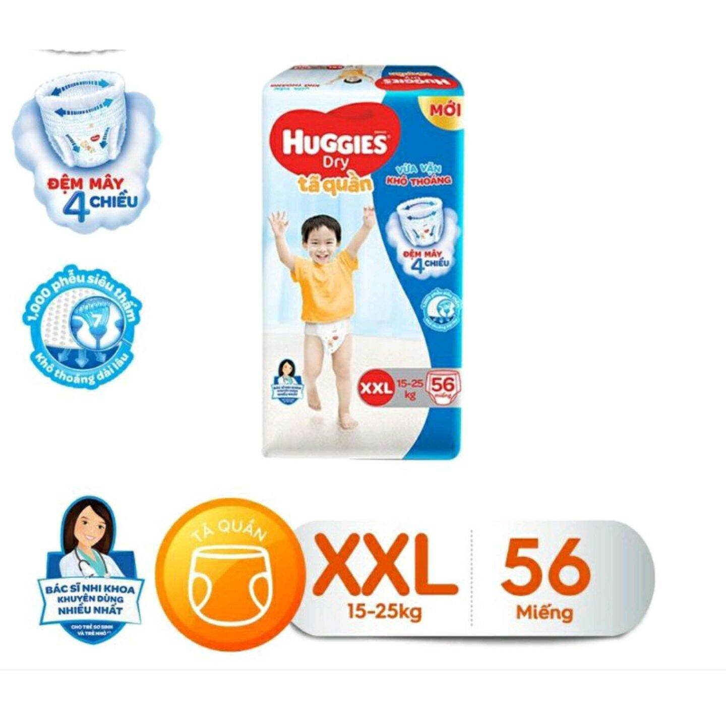 (Freeship) Tả quần huggies size M76,L68,XL62,XXL56