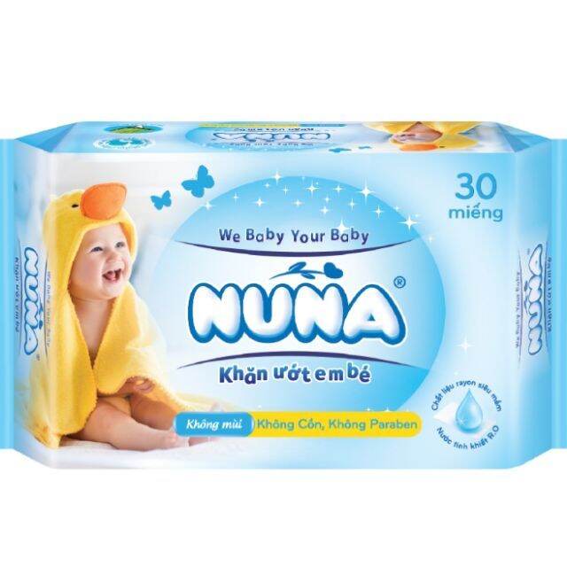 HCMKhăn ướt em bé NuNa gói 30 miếng