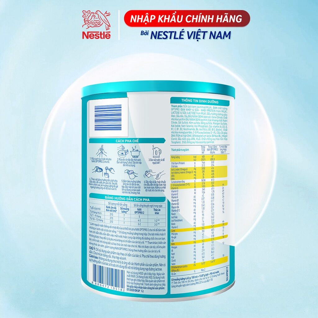 Sữa bột Nestle Nan Optipro 2 HMO lon 900g