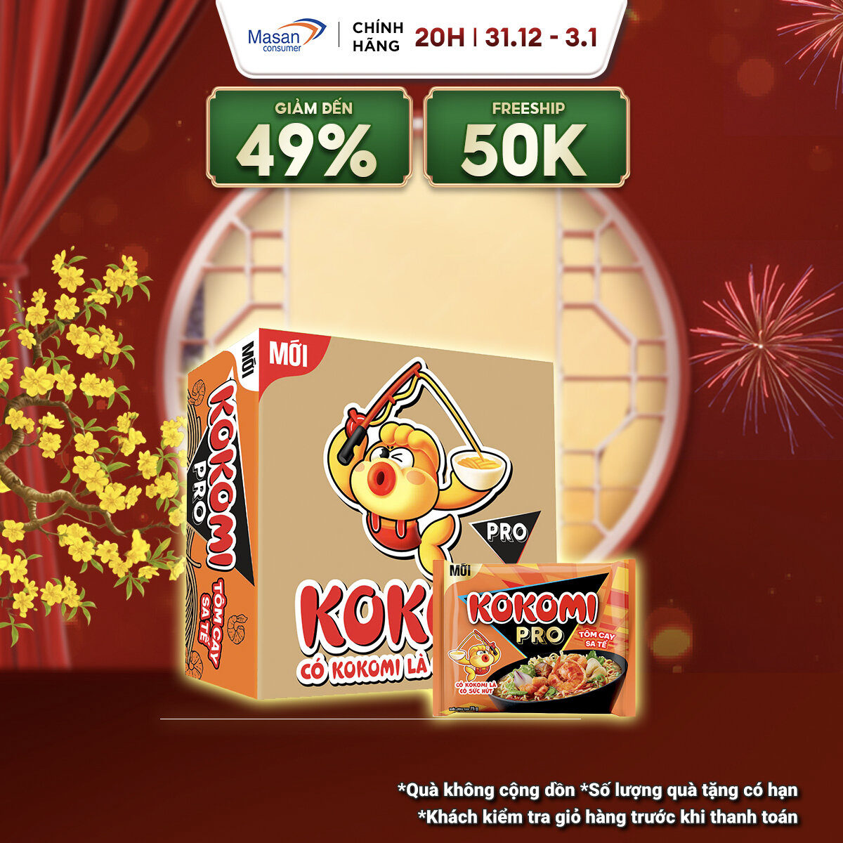   Chọn vị  Mì Kokomi Pro thùng 30 gói 