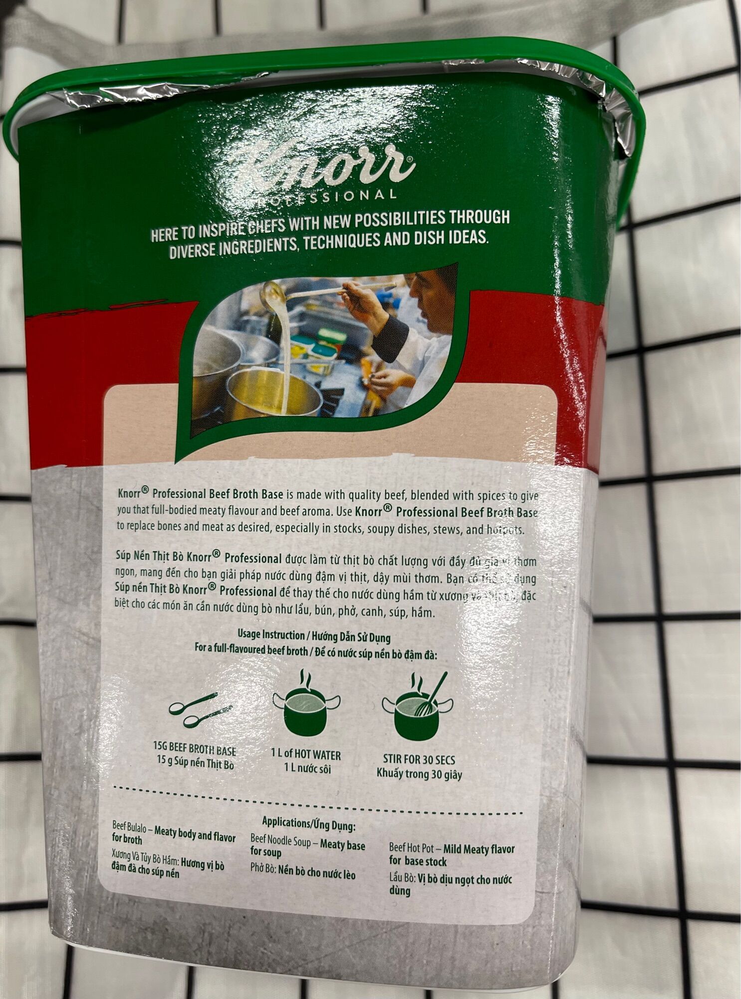 BỘT SÚP NỀN THỊT BÒ KNORR / BEEF BROTH BASE 1.5KG