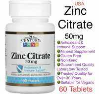 [Mỹ]  viên uống zinc Citrate 50mg century 21ST 60 viên