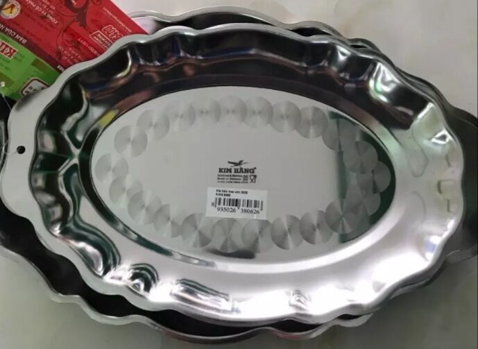 [CHÍNH HÃNG ]Dĩa Inox  Hoa Văn Kim Hằng