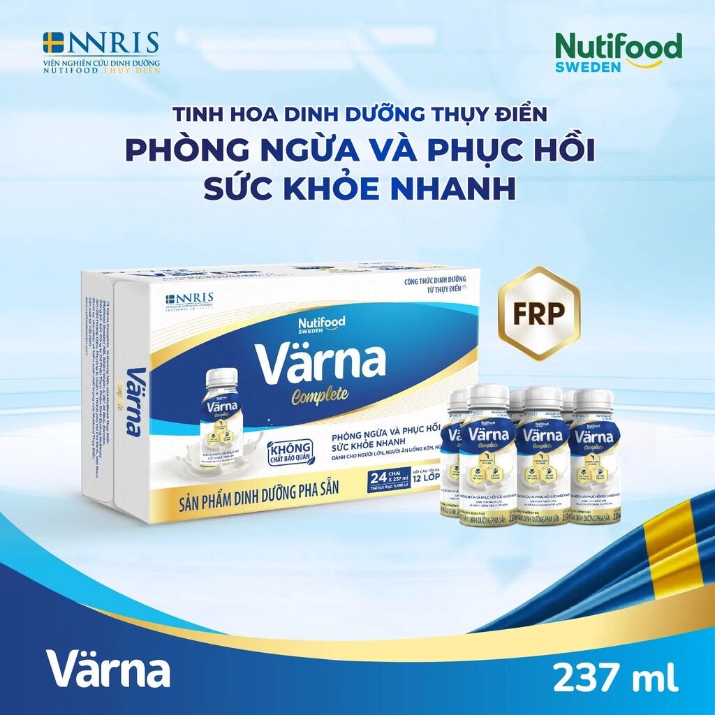Thùng 24 chai sữa Varna Complete 237ml