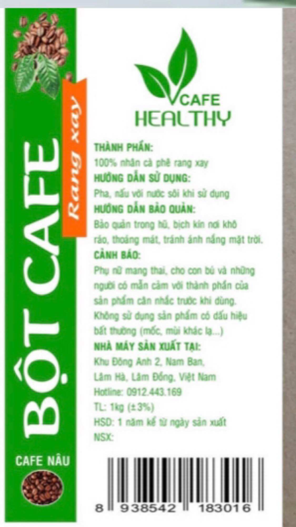 CÀ PHÊ HỮU CƠ THẢI ĐÔC ĐẠI TRÀNG( BỘT. CF NÂU). HỘP 1kg
