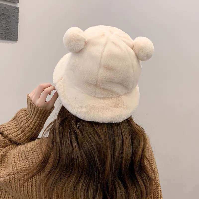 Mũ len tai gấu tròn siêu cute phong cách hàn quốc chất len bông dày mịn ấm áp nhiều màu