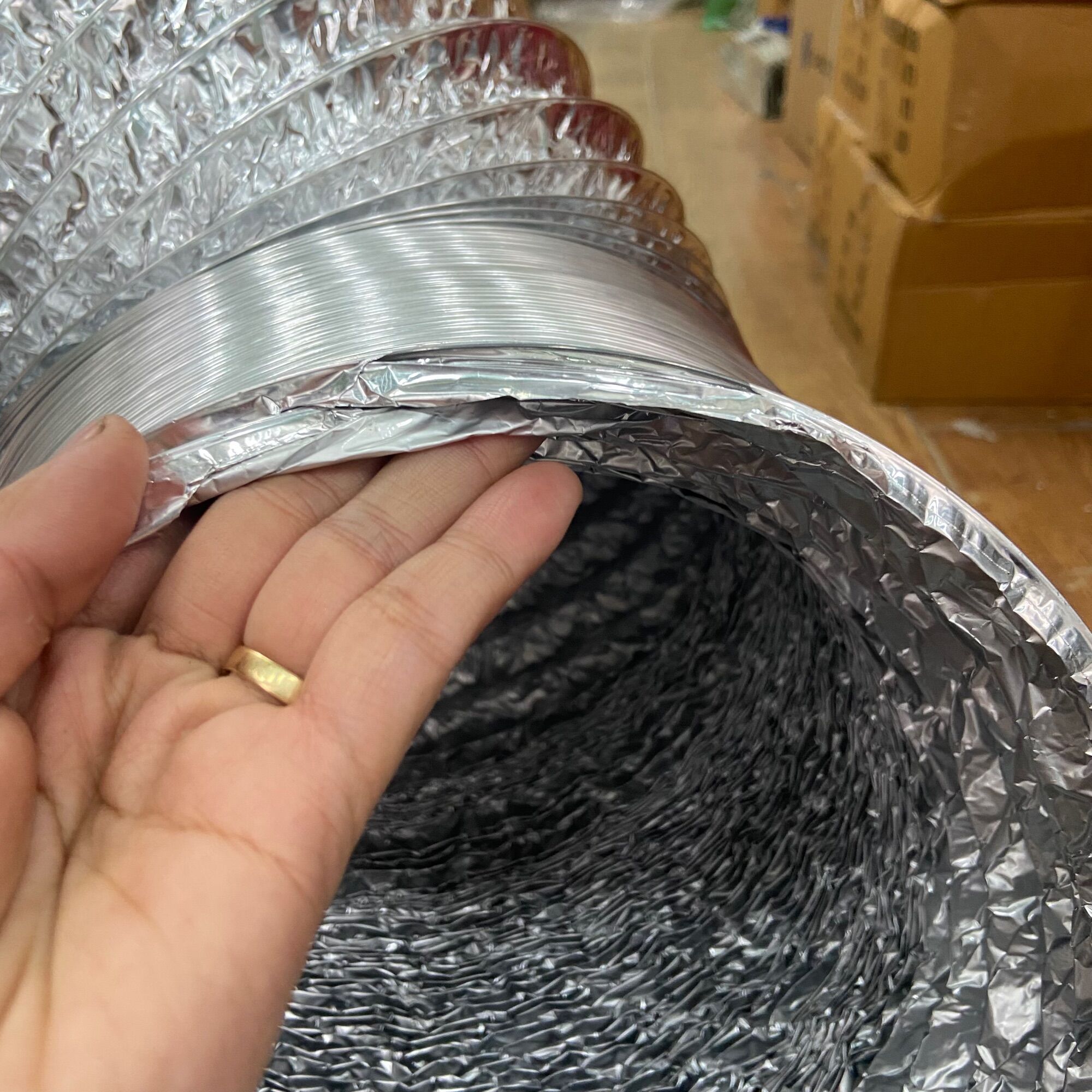 Ống gió bạc thông gió hút mùi phi 100 - cuộn dài 8 mét - Mega88