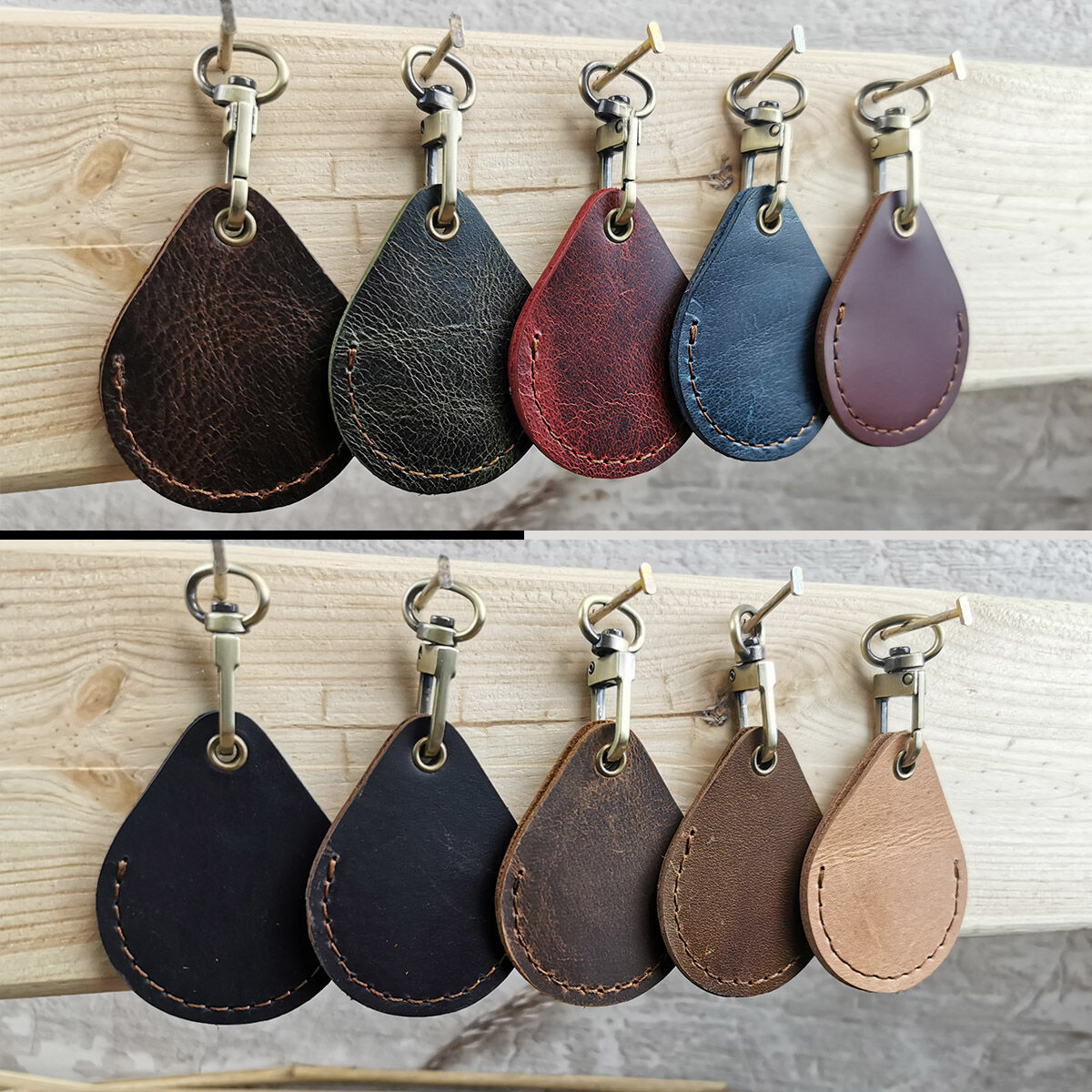 Cowhide Access Card Cover Water Drop Leather Keychain Bus Induction Mini Community Elevator Card Protective Cover