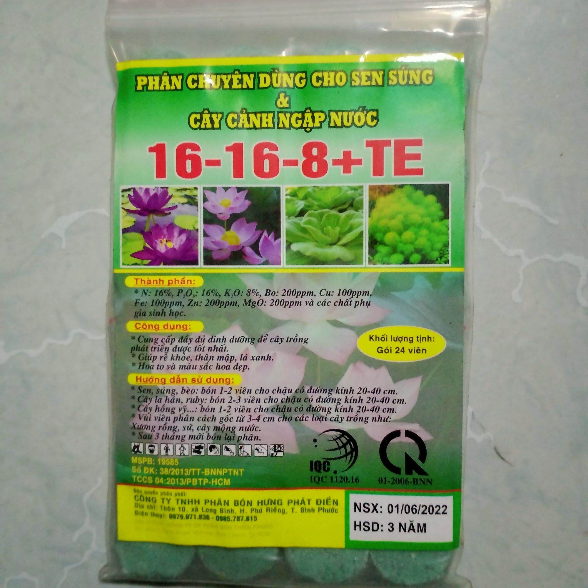 24 viên Phân bón sen súng, cây cảnh ngập nước