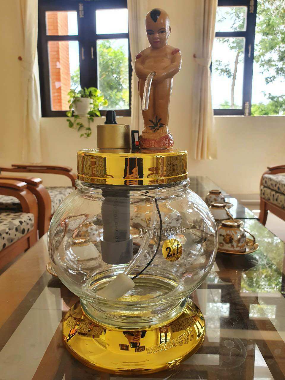 Bình rót rươu tự động thủy tinh cao cấp 2lit7 tiểu đồng tử -sản phẩm vip đẳng cấp miled