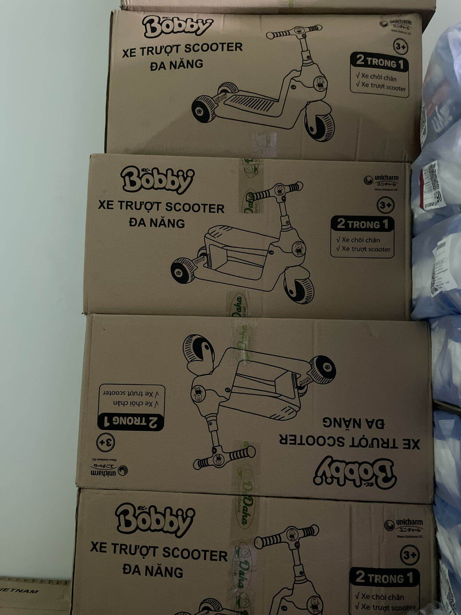 (QT Bobby) Xe trựơt Scooter đa năng ( 2 trong 1: xe chòi chân, xe trựơt scooter) xe scooter trẻ em