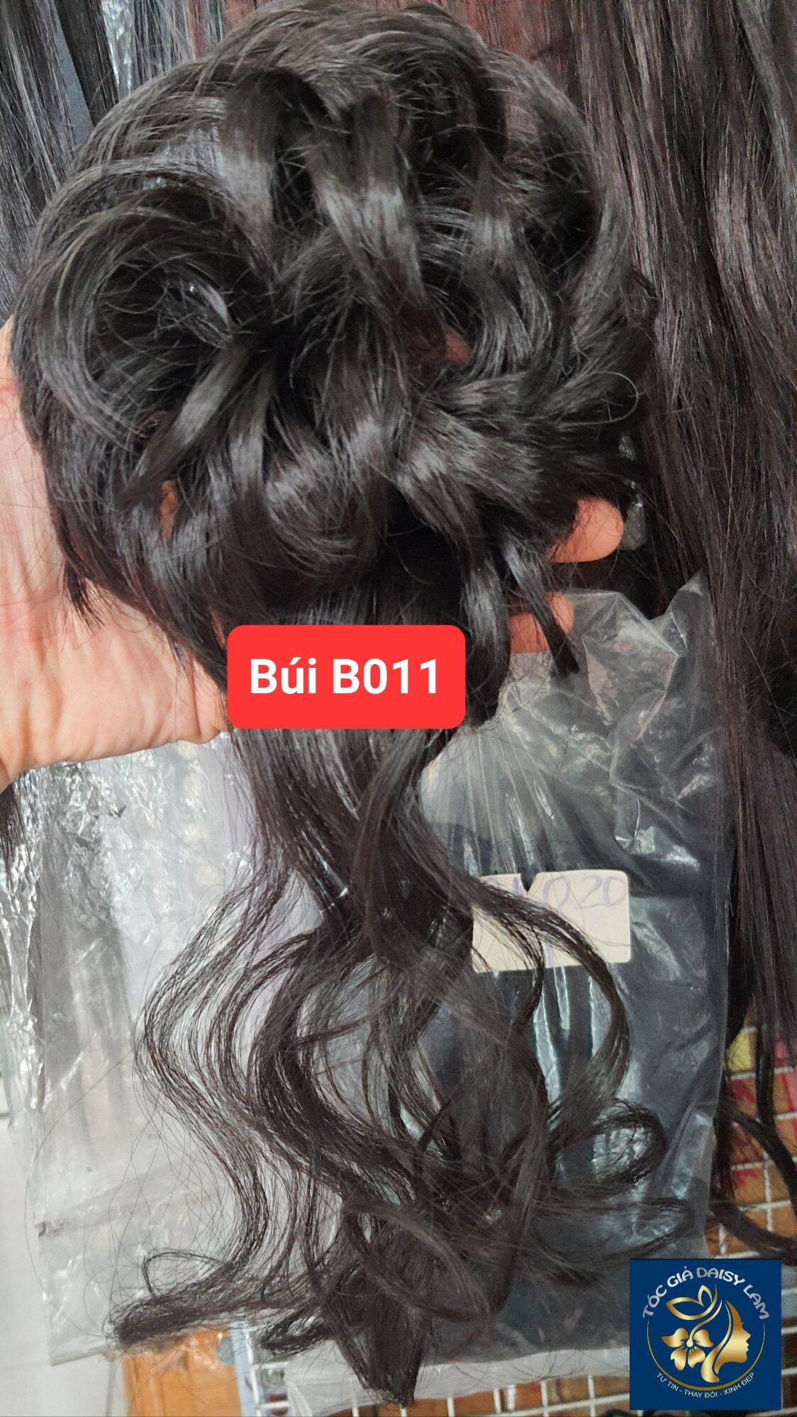 HÌNH THẬT- BÚI TÓC GIẢ XOĂN HOA DÂY CỘT B008 B011