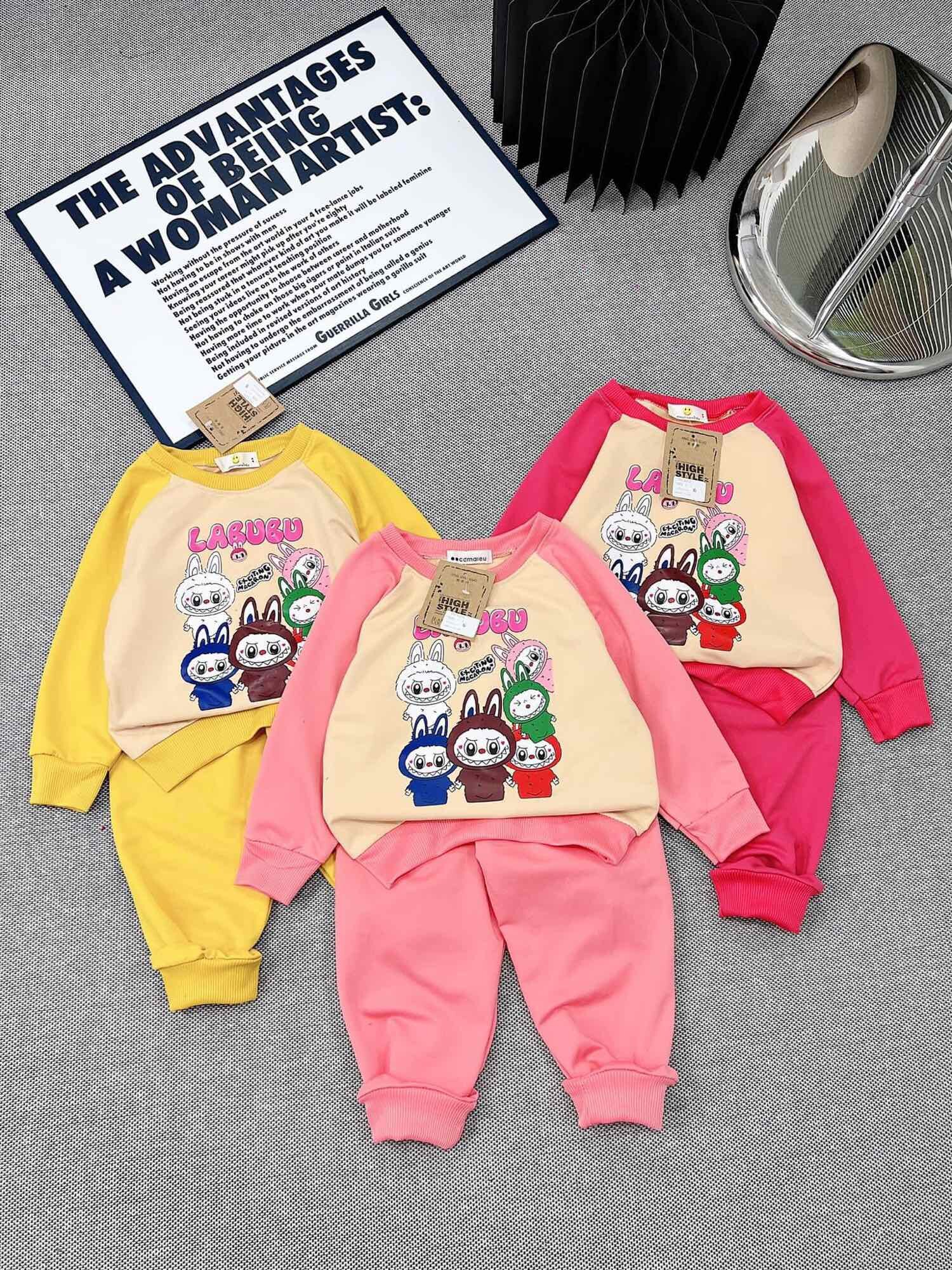 Bộ dài ấm bé thun tăm và bộ thun lạnh labubu