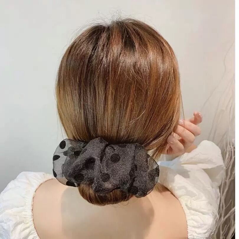 Dụng cụ búi tóc lưới chấm bi ren hỗ trợ tạo kiểu tóc, quấn tóc Hàn Quốc