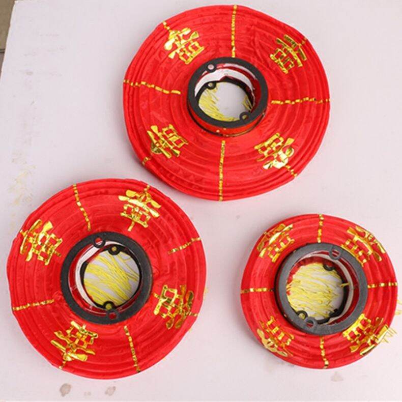 [Đẹp] Lồng đèn xếp gọn cạnh nhũ vàng