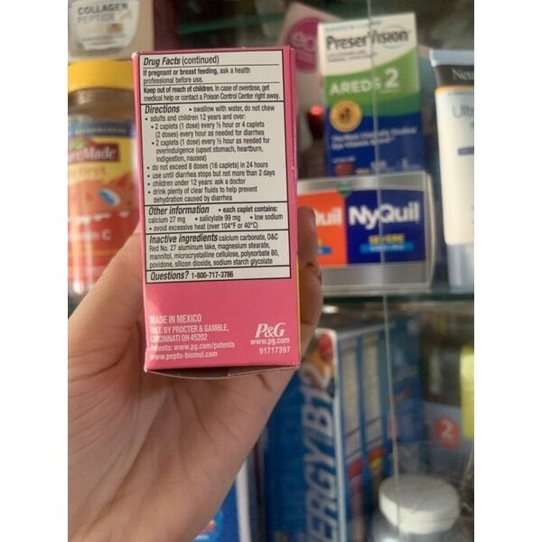 Viên tiêu hóa 40v Pepto Bismol chuẩn Mỹ