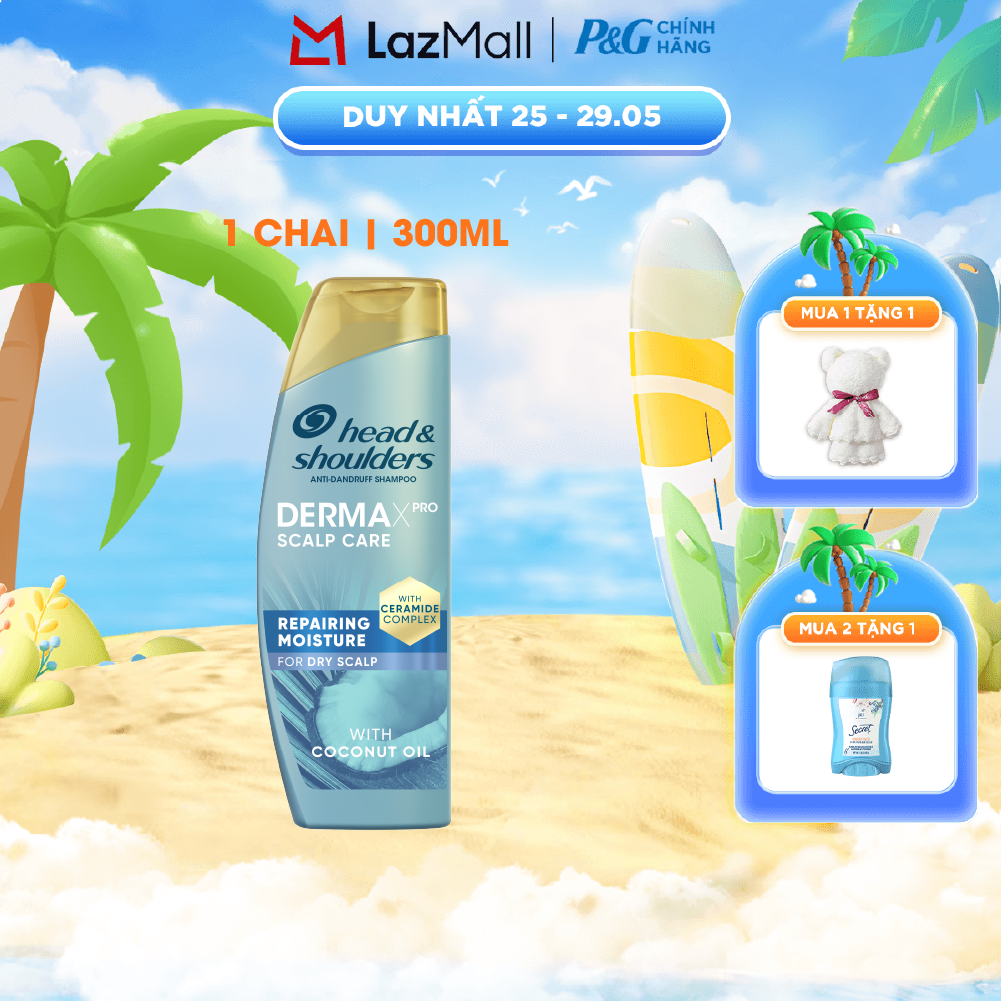 Dầu Gội HS Chuyên Sâu Dermaxpro Scalp Care Repairing Moisture Phục Hồi Dưỡng Ẩm 300ml - Châu Âu