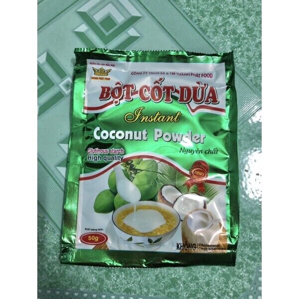 Bột cốt dừa nguyên chất Thành Phát bịch 10 gói x 50g (500g)